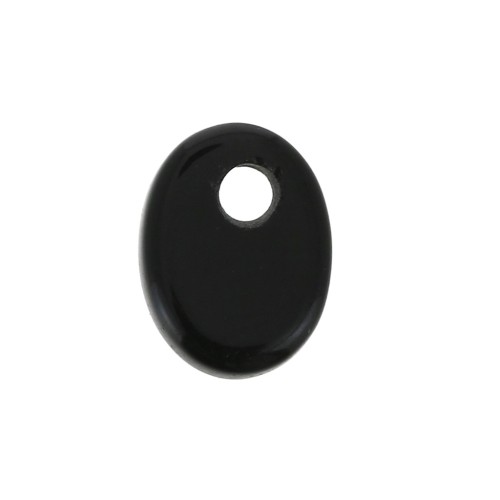 Sequin ovale 8x6 mm en pierre gemme - Black Onyx x1