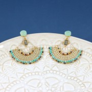 Cabochon plat rond - palet - 8 mm en pierre gemme - Amazonite x1