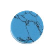 Cabochon plat rond - palet - 8 mm en pierre gemme - imitation Turquoise x1|raw }}