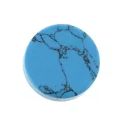 Cabochon plat rond - palet - 8 mm en pierre gemme - imitation Turquoise x1