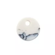 Sequin rond 8 mm en pierre gemme - Howlite x1