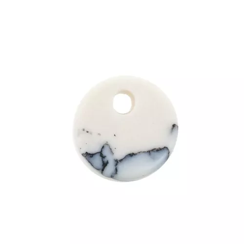 Sequin rond 8 mm en pierre gemme - Howlite x1