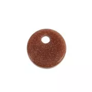 Sequin rond 8 mm en pierre gemme Gold Stone - Imitation Pierre de soleil x1