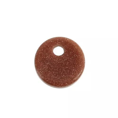 Sequin rond 8 mm en pierre gemme Gold Stone - Imitation Pierre de soleil x1