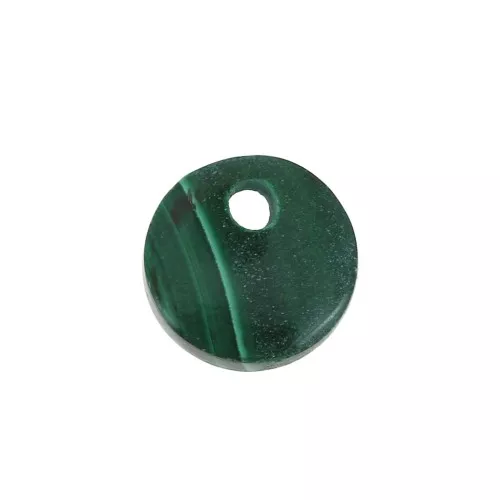 Sequin rond 8 mm en pierre gemme - Malachite x1