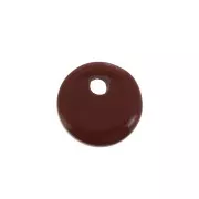 Sequin rond 8 mm en pierre gemme - Jaspe Rouge x1