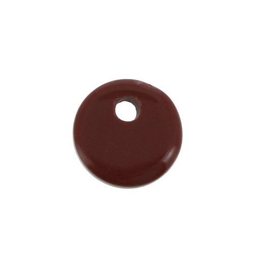 Sequin rond 8 mm en pierre gemme - Jaspe Rouge x1