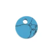 Sequin rond 8 mm en pierre gemme - imitation Turquoise x1