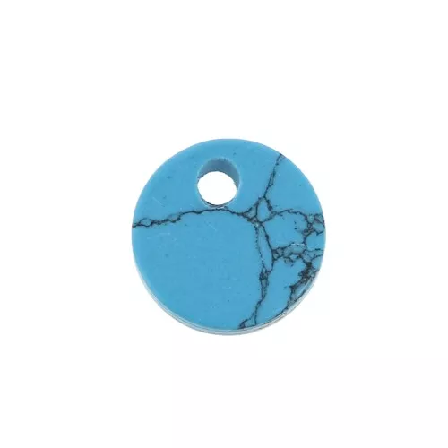 Sequin rond 8 mm en pierre gemme - imitation Turquoise x1