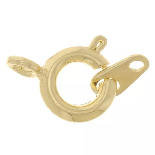 Fermoir à ressort avec attache tag 7 mm doré x1