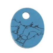 Sequin ovale 12x10 mm en pierre gemme - imitation Turquoise x1