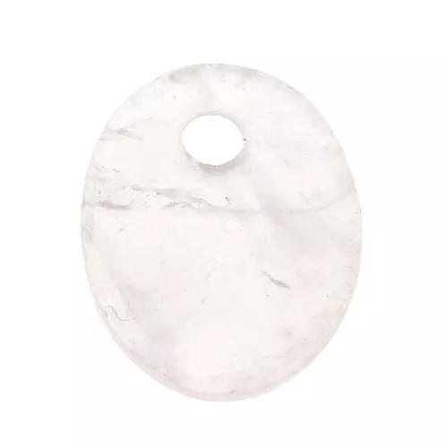 Sequin ovale 12x10 mm en pierre gemme - Quartz Rose x1