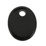 Sequin ovale 12x10 mm en pierre gemme - Black Onyx x1|raw }}