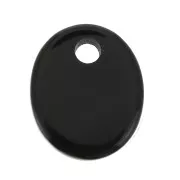 Sequin ovale 12x10 mm en pierre gemme - Black Onyx x1