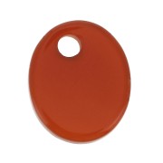 Sequin ovale 12x10 mm en pierre gemme teintée - Agate Rouge x1