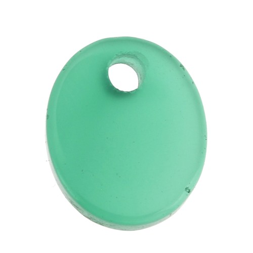 Sequin ovale 12x10 mm en pierre gemme - Agate Verte x1