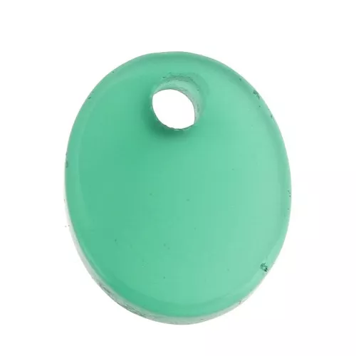 Sequin ovale 12x10 mm en pierre gemme - Agate Verte x1