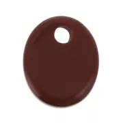 Sequin ovale 12x10 mm en pierre gemme - Jaspe Rouge x1