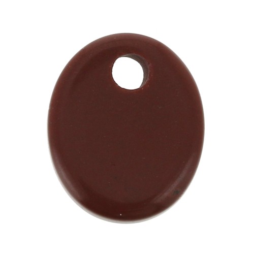 Sequin ovale 12x10 mm en pierre gemme - Jaspe Rouge x1