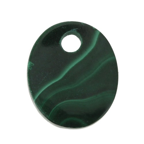 Sequin ovale 12x10 mm en pierre gemme - Malachite x1