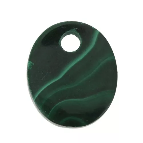 Sequin ovale 12x10 mm en pierre gemme - Malachite x1