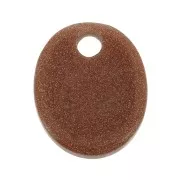 Sequin ovale 12x10 mm en pierre gemme Gold Stone - Imitation Pierre de soleil x1