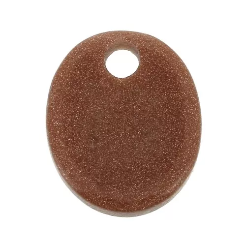 Sequin ovale 12x10 mm en pierre gemme Gold Stone - Imitation Pierre de soleil x1