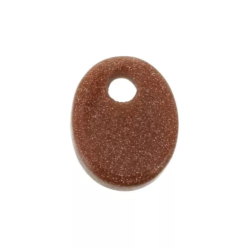 Sequin ovale 10x8 mm en pierre gemme Gold Stone - Imitation Pierre de soleil x1
