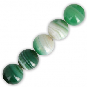Perle Green Lace 16 mm - Agate teintée x1