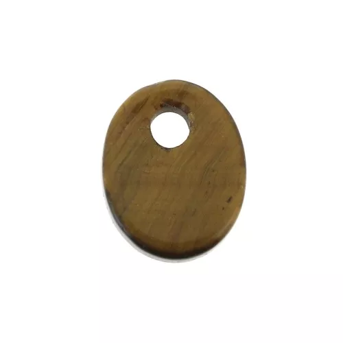 Sequin ovale 10x8 mm en pierre gemme - Oeil de Tigre x1