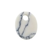 Sequin ovale 10x8 mm en pierre gemme - Howlite x1|raw }}