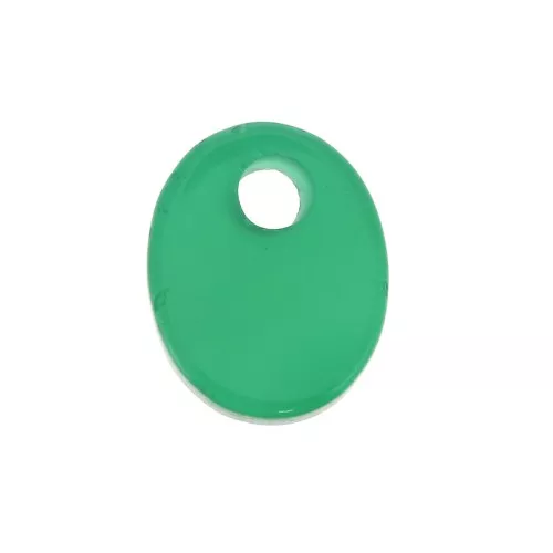 Sequin ovale 10x8 mm en pierre gemme - Agate Verte x1