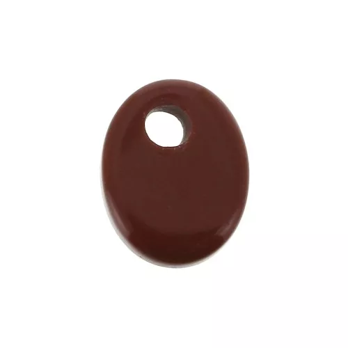 Sequin ovale 10x8 mm en pierre gemme - Jaspe Rouge x1