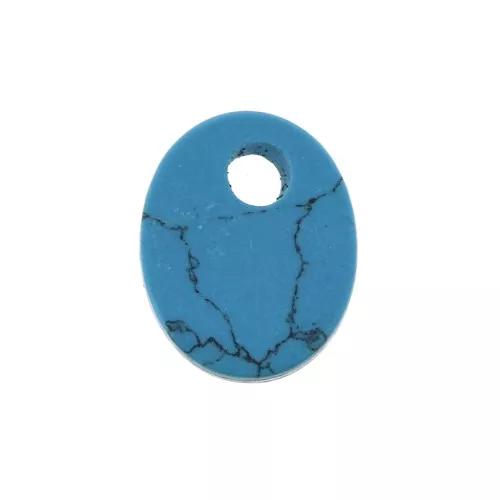 Sequin ovale 10x8 mm en pierre gemme - imitation Turquoise x1