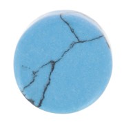 Cabochon plat rond - palet - 6 mm en pierre gemme - imitation Turquoise x1|raw }}