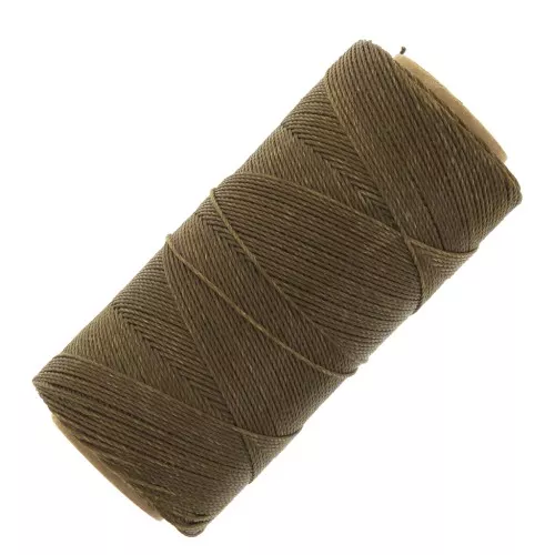 Bobine de fil ciré Linhasita pour micro macramé 0.75 mm - Kaki (222) x228m