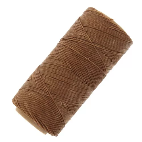 Bobine de fil ciré Linhasita pour micro macramé 0.75 mm - Marron Terre (666) x228m