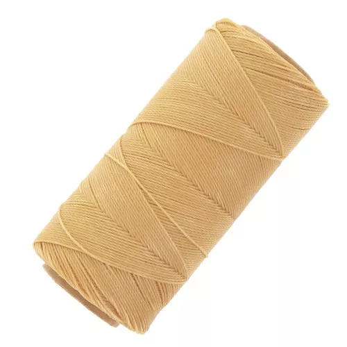 Bobine de fil ciré Linhasita pour micro macramé 0.75 mm - Jaune Paille (1046) x228m