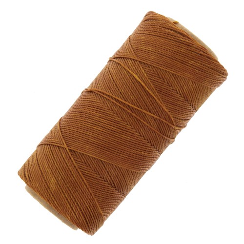 Bobine de fil ciré Linhasita pour micro macramé 0.75 mm - Camel Brown (498) x228m
