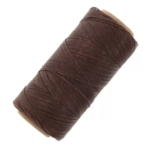Bobine de fil ciré Linhasita pour micro macramé 0.75 mm - Pécan (649) x228m