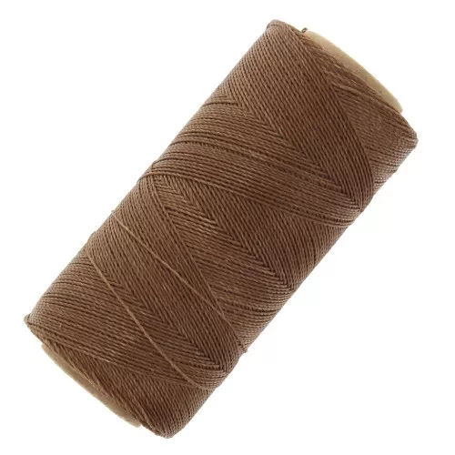 Bobine de fil ciré Linhasita pour micro macramé 0.5 mm - Bois (21) x335m