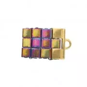 Cymbal - Embout pour tissage de perles Tila Beads 15x10 mm Piperi II Doré Rose x1