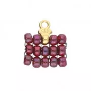 Cymbal - Embout de finition pour Rocaille Miyuki 8/0 4x7 mm Pilos Doré Rose x1