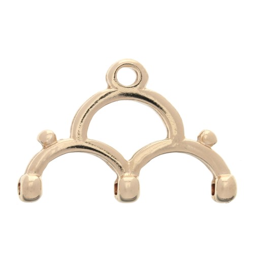 Cymbal - Embout pour tissage de Rocaille Miyuki 8/0 19 mm Lakos III Doré Rose x1