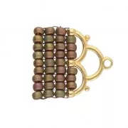 Cymbal - Embout pour tissage de Rocaille Miyuki 8/0 19 mm Lakos III Doré Rose x1