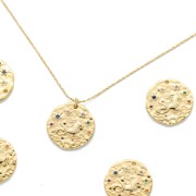 Breloque Zodiaque Capricorne en laiton avec oxydes de Zirconium 15 mm - Doré x1