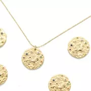 Breloque Zodiaque Capricorne en laiton avec oxydes de Zirconium 15 mm - Doré x1