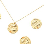 Breloque Zodiaque Poisson en laiton avec oxydes de Zirconium - 15 mm - Doré x1