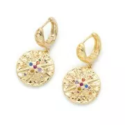 Pendentif médaille étoile du nord avec oxydes de zirconium 18x16 mm Doré - Multicolore x1