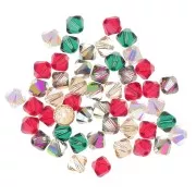 Noël - Mix de Toupies en cristal PureCrystal 5328 4 mm Noël x50 Mix de Toupies en cristal PureCrystal 5328 4 mm Noël x50